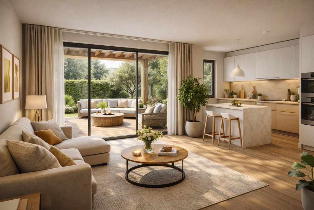 BEAU T3 AVEC 60 M² DE JARDIN EXPOSÉ SUD AU CALME SANS VIS A VIS- PARKINGS ET CAVE INCLUS