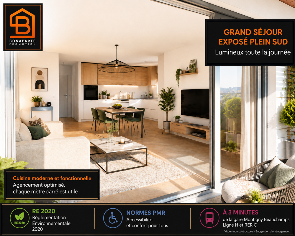 Vente Appartement 250m de la gare grand 2 pieces de 49m² avec exterieur Montigny les cormeilles