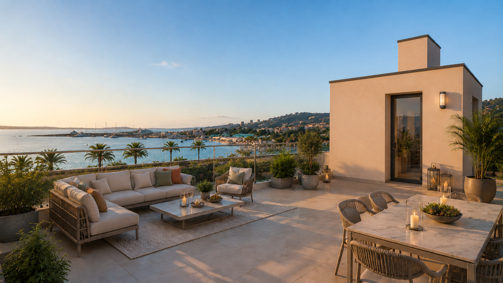 UNIQUE GOLFE-JUAN UN PENTHOUSE 6 PIECES DE 200 M² FACE A LA MER AVEC ROOFTOP
