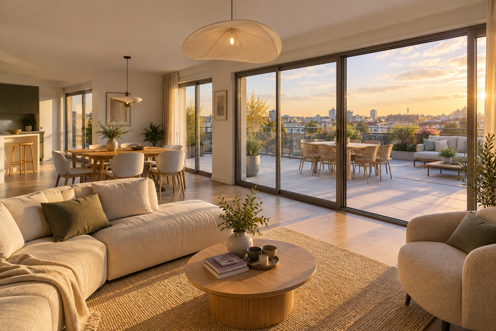 Vente Appartement *T4 DE 90 M² AU 6E ÉTAGE AVEC TERRASSE SUD-OUEST DE 43 M², 2 PARKINGS ET CELLIER Lorient