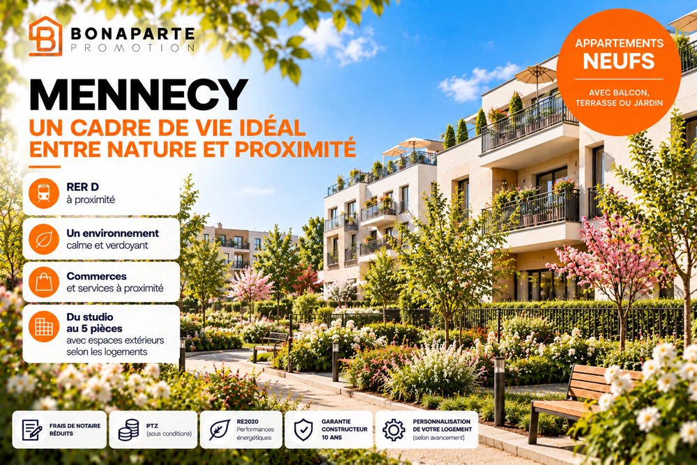 Vente Appartement PRIMO-ACCÉDANTS – T2 NEUF MENNECY – RER D – 157 200 € Mennecy