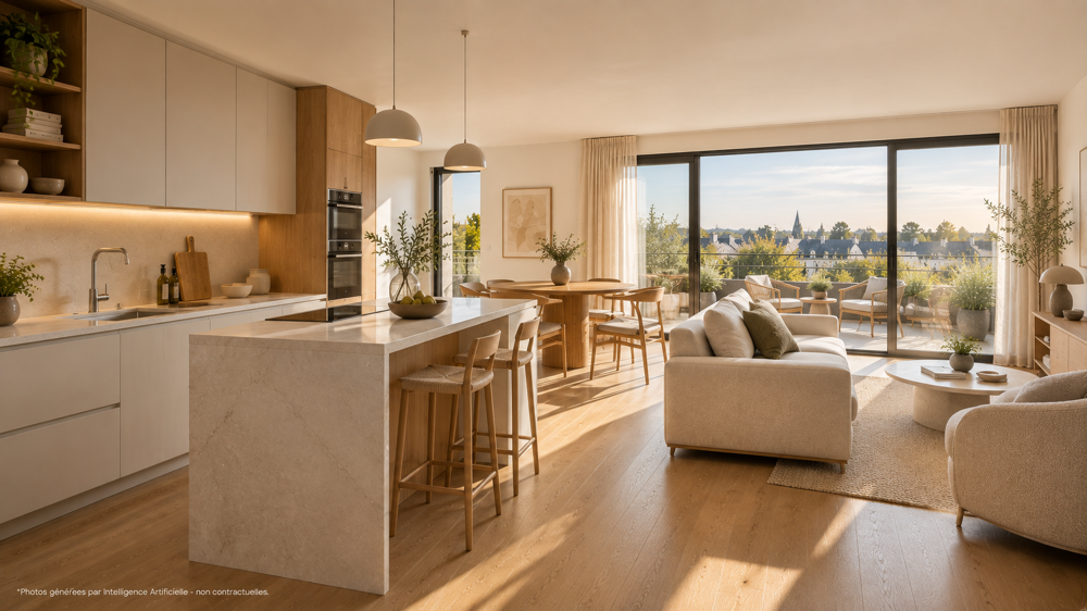 Vente Appartement NOUVEAUTE QUETIGNY DANS CADRE PAYSAGE- T3 STANDING AVEC GRAND BALCON & VUE DEGAGEE Quetigny