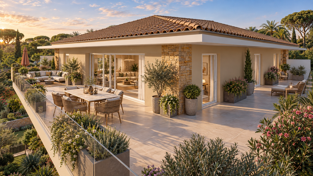 CANNES: A 5 MIN DE LA CROISETTE VILLA TOIT DERNIER ETAGE DE 113M² AVEC 100M² D'EXTERIEUR