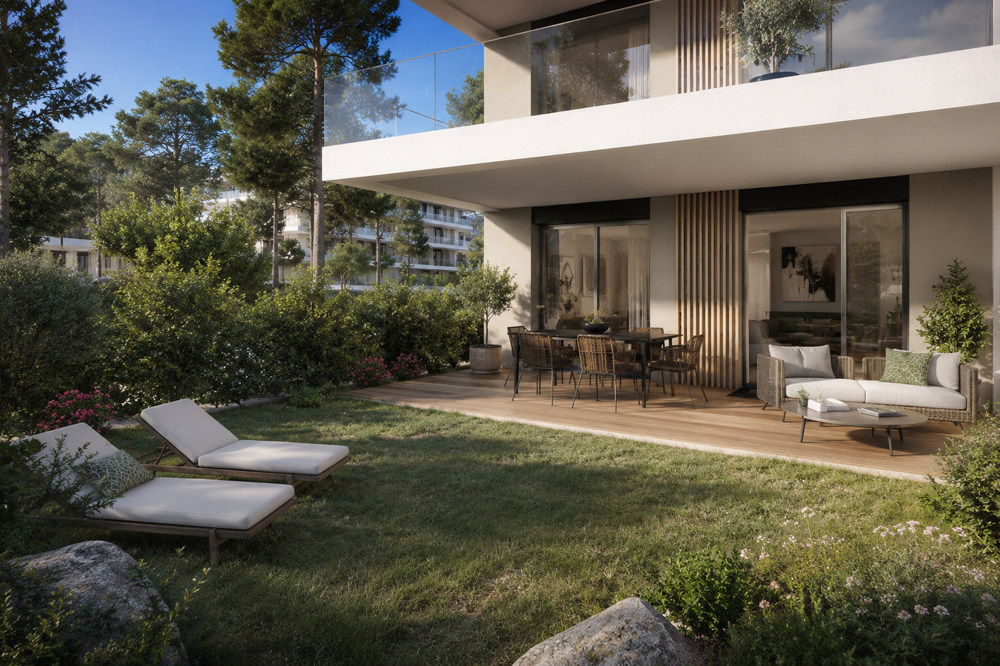 DERNIERE OPPORTUNITE T2 DE 50M² AVEC 65M² D'EXTERIEUR DANS UN PARC BOISÉ