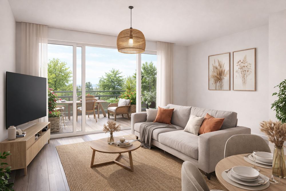 2 pièces de 42,30 m² avec balcon et parking  Chanteloup-les-Vignes
