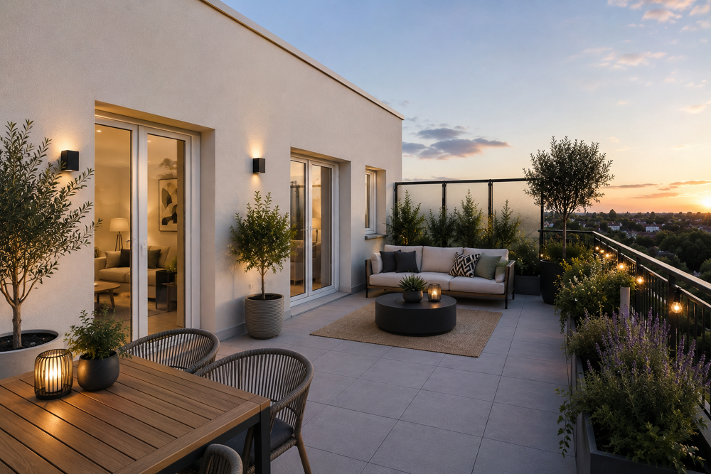 OPPORTUNITÉ UNIQUE !!! T2 DERNIER ÉTAGE - TERRASSE XXL DE 21m² PLEIN CIEL + PKG!!!