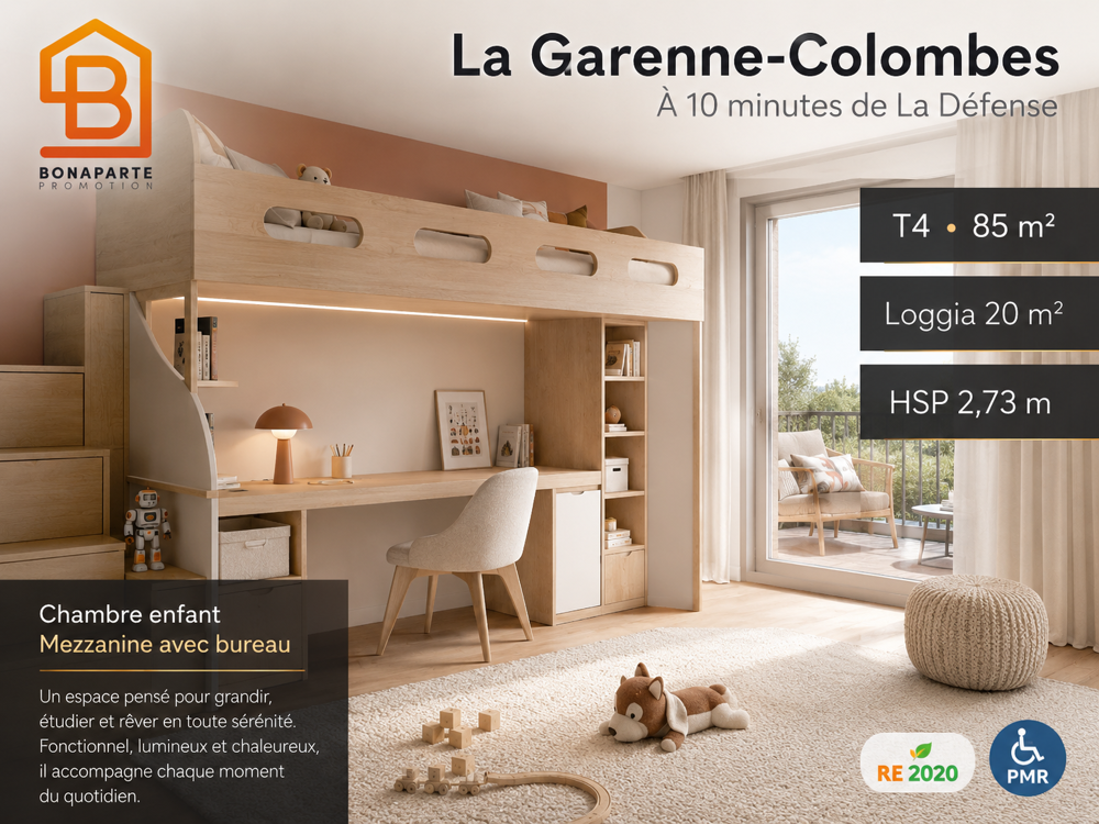 10 minutes de la defense: 4 pièces 85m² réception 35m² exterieur 20m²+pkg