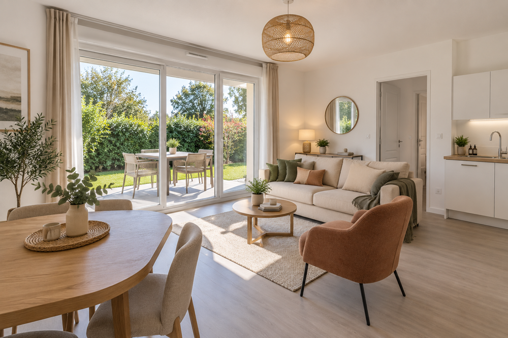 T3 DE 73 M² EN REZ-DE-JARDIN AVEC TERRASSE EST DE 10 M², JARDIN ET PARKING