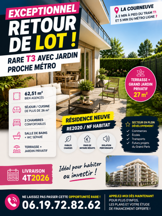  Appartement à vendre 3 pièces 