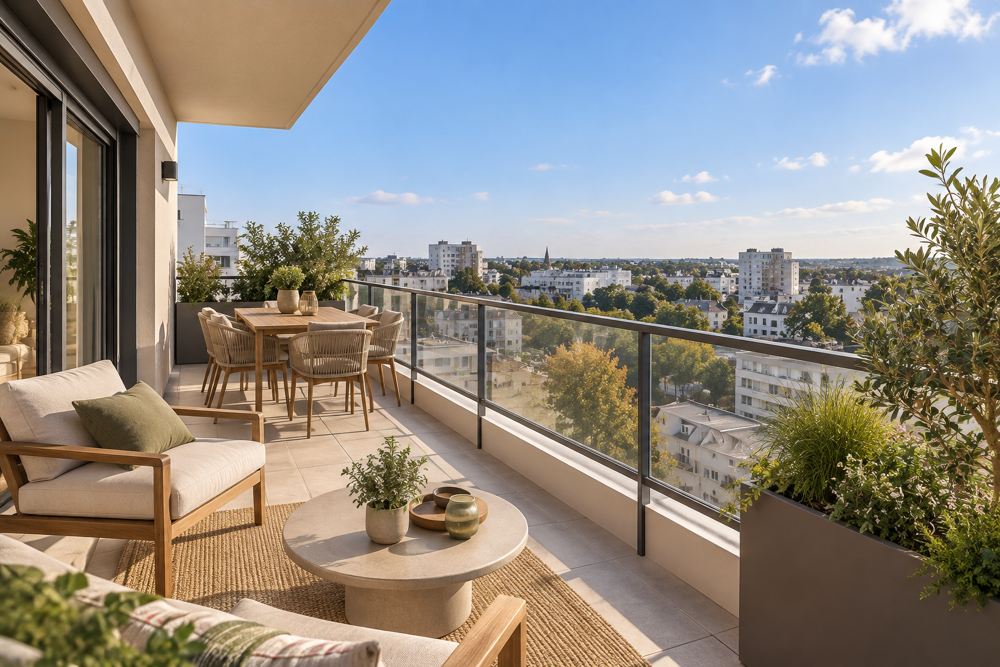 Vente Appartement T3 DE 68 M² AU 7E ÉTAGE AVEC BALCON SUD-EST DE 18 M² ET GARAGE Lorient