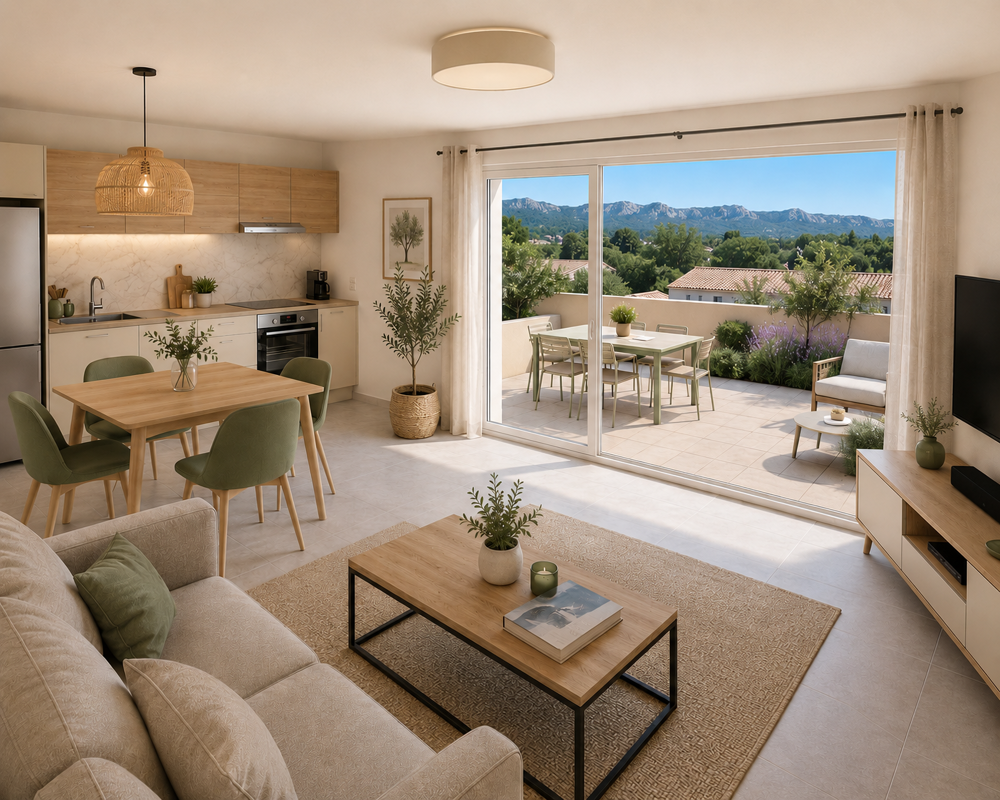 Magnifique T2 de 50 m² avec terrasse vue sur les ALPILLES