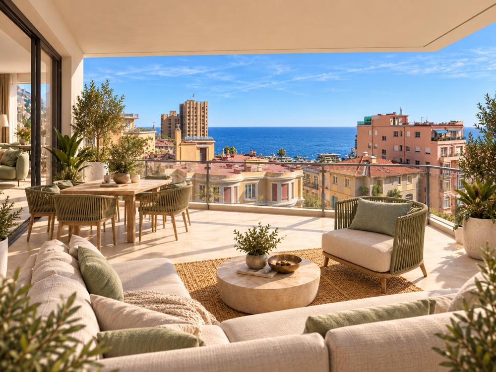 Vente Appartement 4 PIÈCES 100 M² – PLEIN SUD TERRASSE VUE MER DE 25M² AUX PORTES DE MONACO Beausoleil
