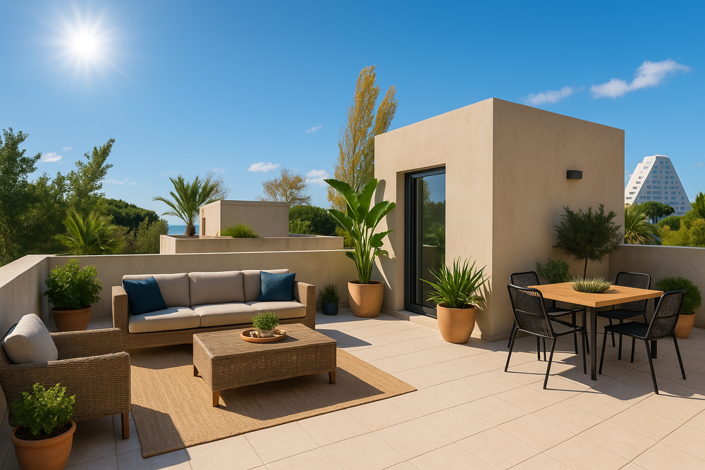 Vente Appartement T5 au dernier étage avec une terrasse de 80m² proche de toutes les commodités Castelnau le lez