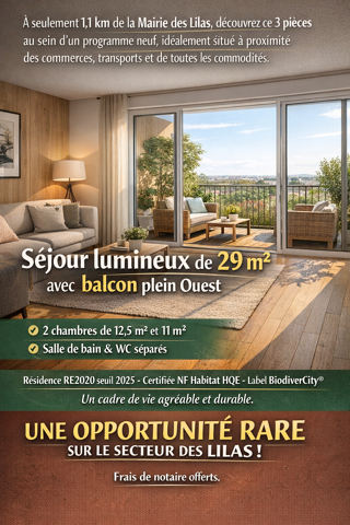  Appartement à vendre 3 pièces 