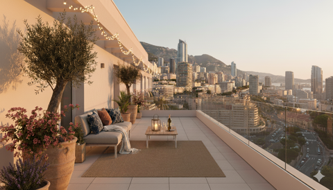   SPLENDIDE 4 PIECES DE 97 M� UNE BELLE  TERRASSE DE 16M� AVEC VUE DEGAGEE SUR  MONACO Appartement - 4 pi�ce(s)