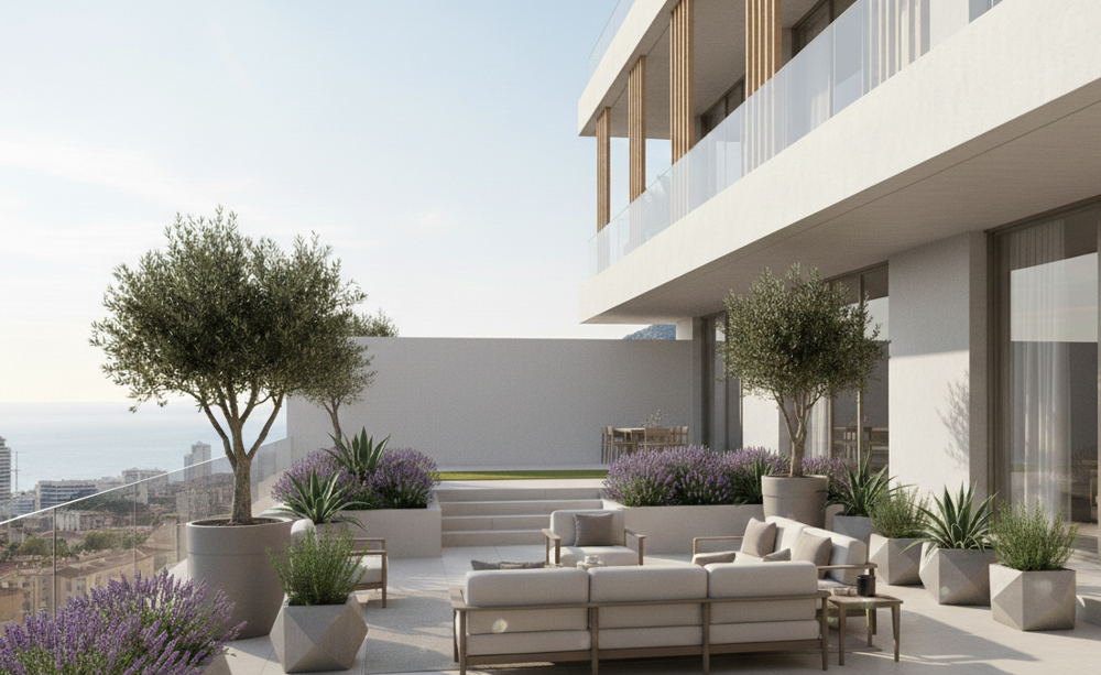 BEAUSOLEIL : APPARTEMENT 2 PIECES ROOFTOP DE 55M² AVEC 160M² D'EXTERIEUR VUE MER