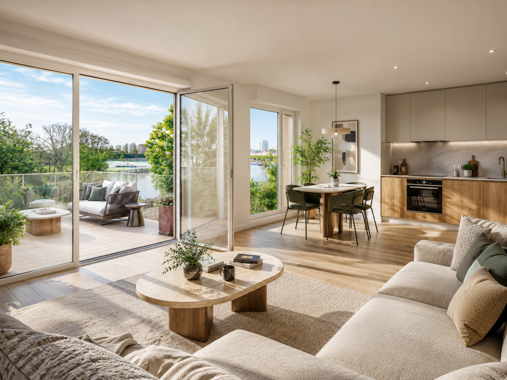 Vente Appartement SUPERBE T3 TRAVERSANT AU COEUR DE L'ILE ST LAURENT - VUE DEGAGEE SUR LA SAONE Chalon sur saone