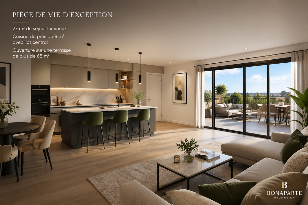 Vente Appartement Une signature rare. Un art de vivre.TOP FLOOR de 102m² habitables +80m² de terrasse Neuilly plaisance