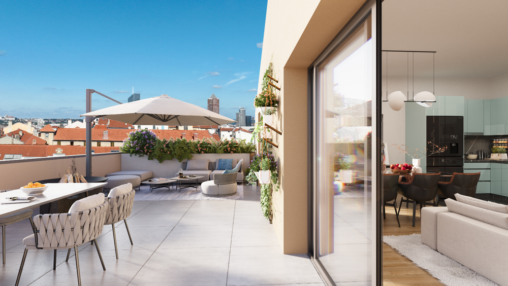 TOIT TERRASSE en Duplex à LYON 3, SECTEUR RESIDENTIEL