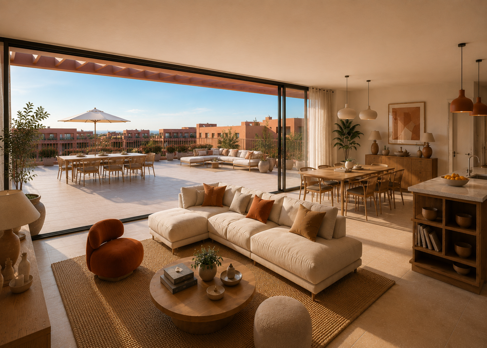 Vente Appartement -- Un air de villa sur le toit : exceptionnel 5 pièces en attique avec 60 m² de terrasse panoramique Marseille 15