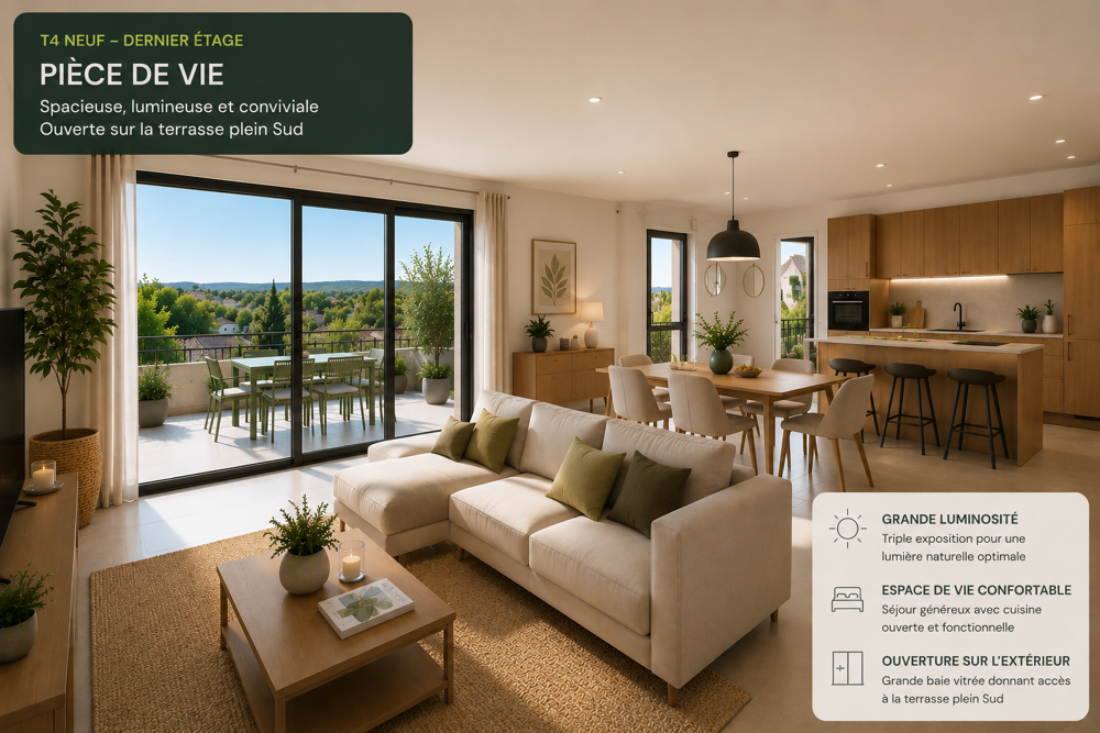 Vente Appartement Dernier étage ! T4 triple exposition aux portes D'Eguilles avec belle terrasse Aix en provence