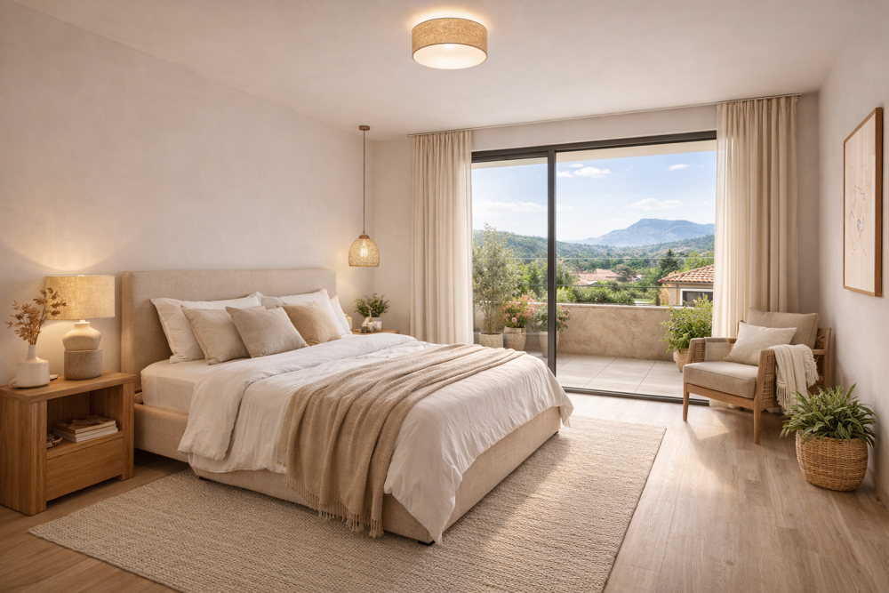 GRAND T2 de 50m² AVEC VUE DEGAGEE - TERRASSE de 12 m² - LA ROQUE D'ANTHERON