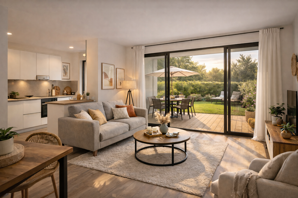 NOUVEAU A LONGVIC - SUPERBE T3 JARDIN NEUF - EXPO SUD - RESIDENCE INTIMISTE ENTOUREE DE VERDURE