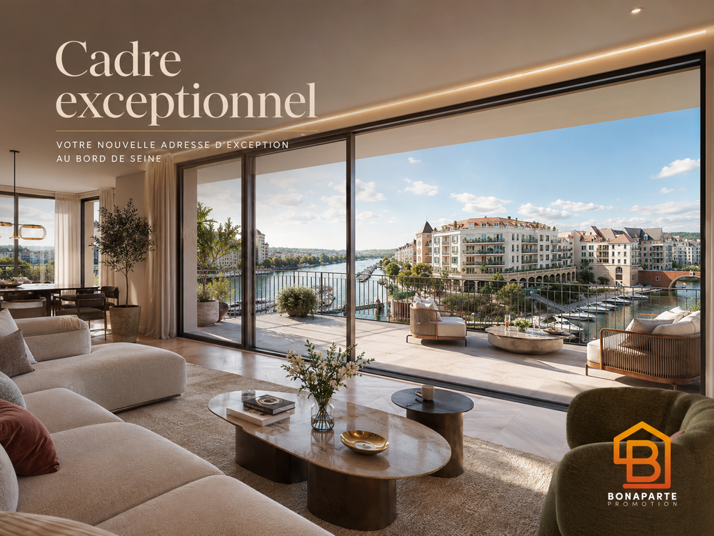 Dernier étage dexception sur la Marina-6 PIECES VUE SEINE.