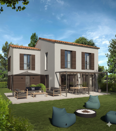   .LIVRAISON IMMEDIATE - MAISON AVEC JARDIN DANS RESIDENCE AVEC PISCINE - GARAGE ET PARKING Maison - 5 pice(s)