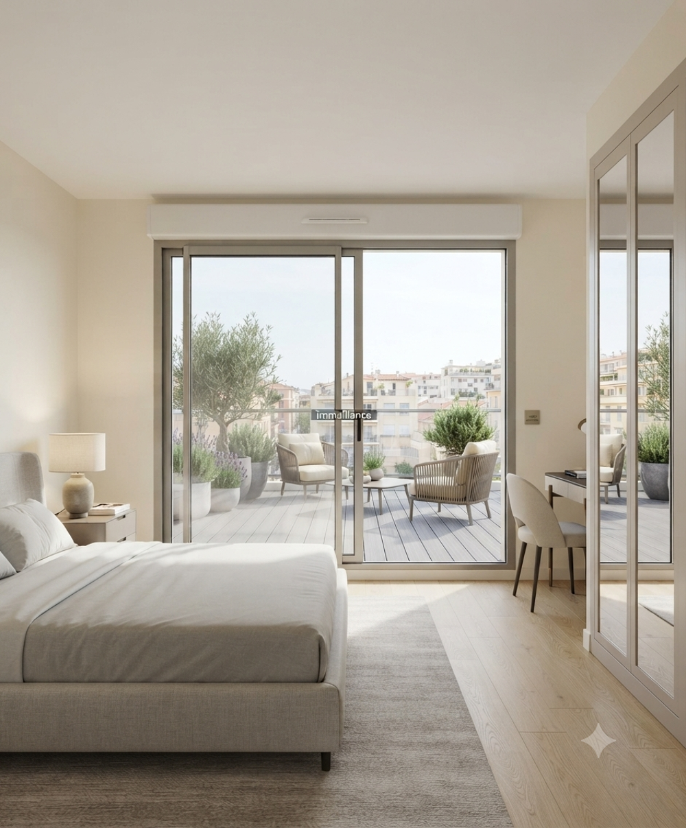 Vente Appartement T3 traversant avec 47 m² de terrasses – Nice, accès tramway immédiat Nice