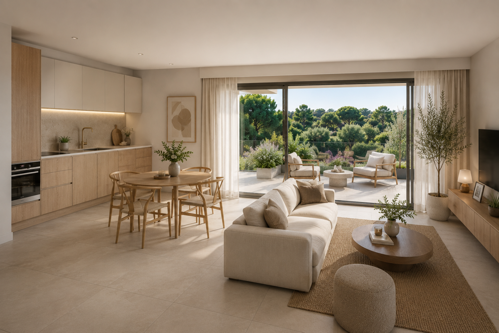 Vente Appartement NOUVEAUTE : SECTEUR PRISE : GRAND 2 PIECES DANS RESIDENCE INTIMISTE AVEC PISCINE AU CALME ABSOLU St laurent du var