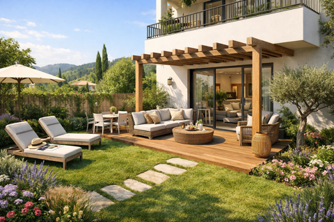   BEAU T3 AVEC 60 M� DE  JARDIN EXPOS� SUD AU CALME SANS VIS A VIS- PARKINGS ET CAVE INCLUS Appartement - 3 pi�ce(s)