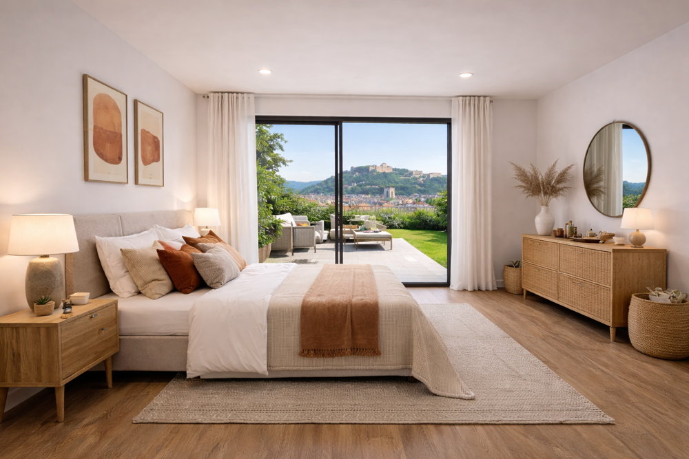 Vente Appartement MAGNIFIQUE T3  DE STANDING NEUF - VUE PANORAMIQUE CITADELLE - TERRASSE + JARDIN - EXPO SUD Besancon