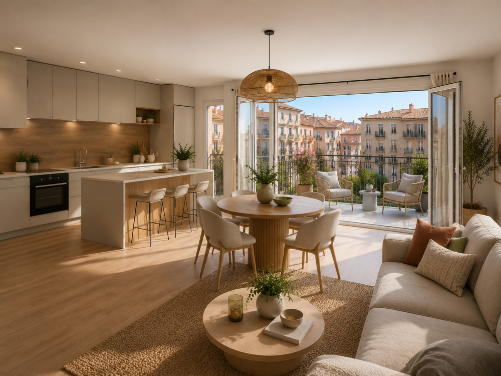 Vente Appartement RETOUR DE LOT : PROXIMITE IMMEDIATE DES PLAGES : BEAU 4 PIECES DE 85M² TRAVERSANT ET D'ANGLE Cagnes sur mer
