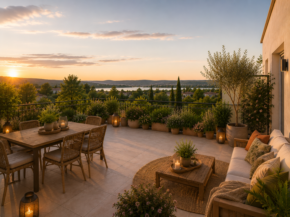 Vente Appartement MAGNIFIQUE T3 NEUF AVEC IMMENSE TERRASSE DANS UN ENVIRONNEMENT RÉSIDENTIEL avec superbe vue etant de Marignane
