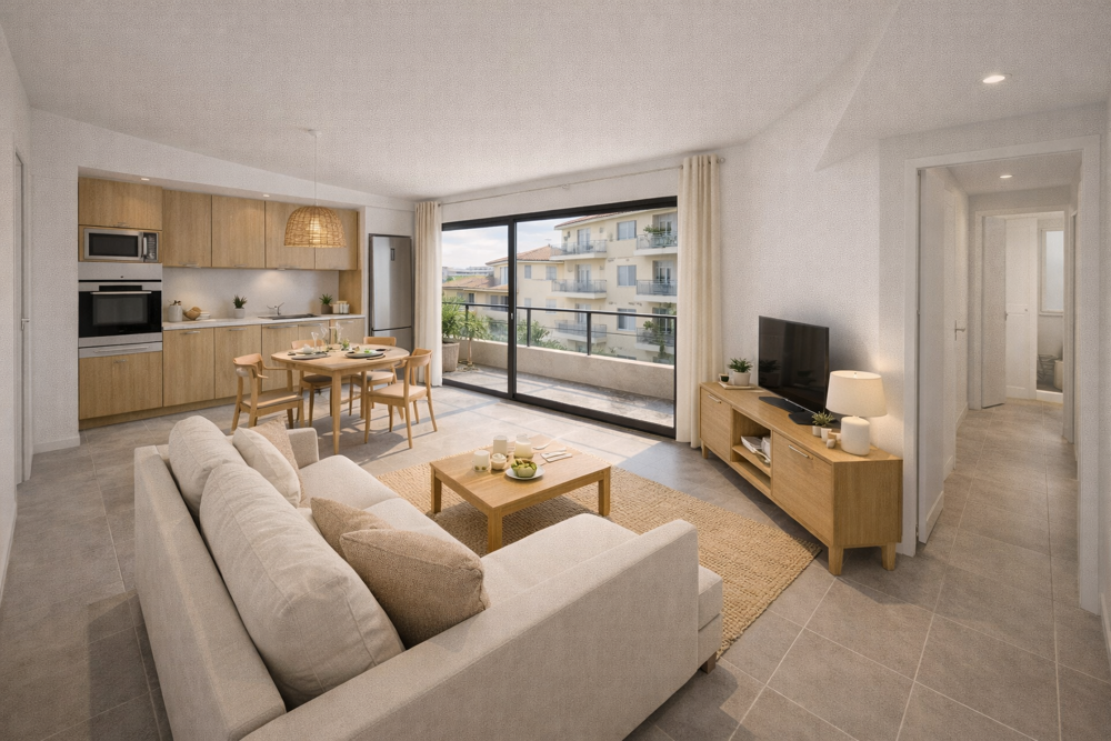 -* SUPERBE T3 AVEC TERRASSE - A DEUX PAS DE LA MER