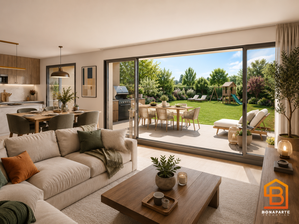 ACHAT APPARTEMENT 4 PIECES EN REZ DE JARDIN AVEC JARDIN 200M² A 4 MINUTES DU TRAM T2