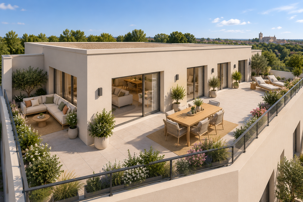 T5 en dernier etage avec terrasse à Avignon - Proche rempart
