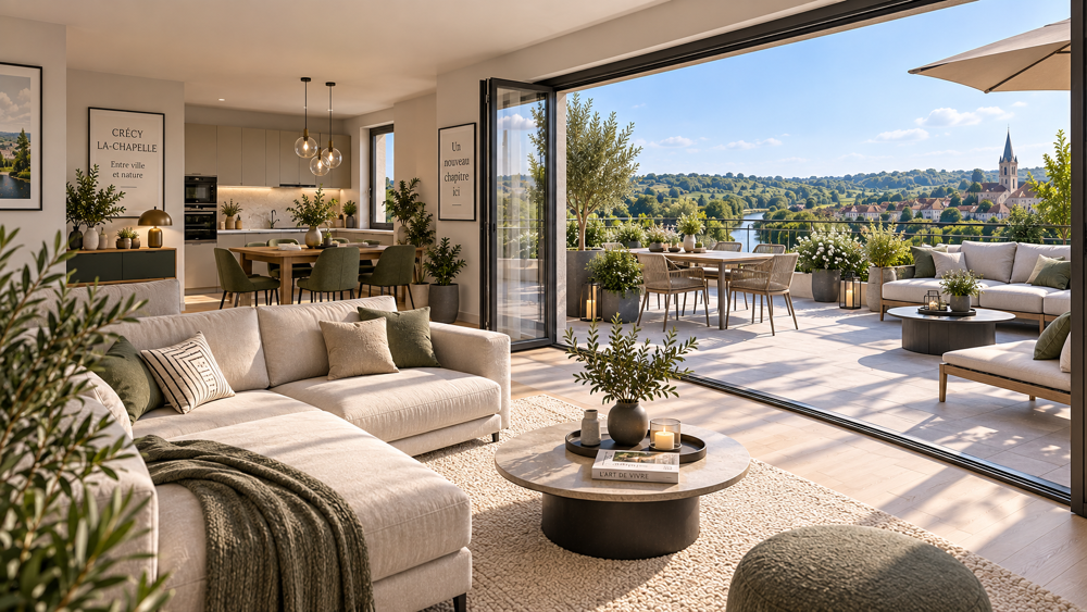 Vente Appartement CRÉCY-LA-CHAPELLE – MAGNIFIQUE 4 PIÈCES AVEC 45 M² DE TERRASSE PLEIN SUD ET VUE EXCEPTIONNELLE Crecy la chapelle