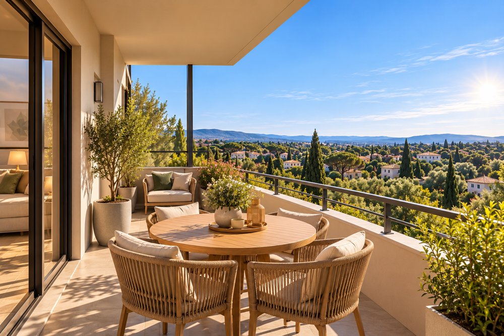 Vente Appartement T4 expo sud au nord d'aix avec belle terrasse et belle vue dégagée Aix-en-provence
