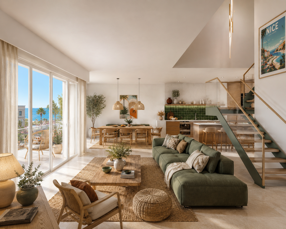 Vente Appartement NICE CENTRE - SPLENDIDE DUPLEX T4 EN DERNIER ETAGE VUE MER DE 90M² AVEC BALCON Nice
