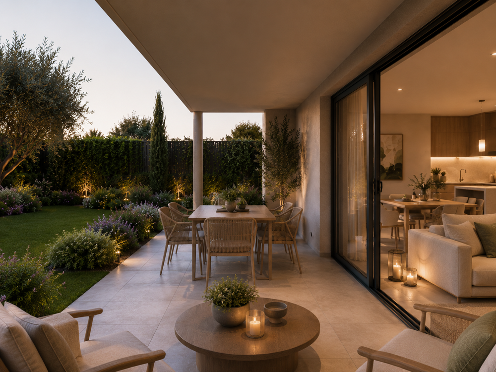 GOLFE JUAN FRONT DE MER -RETOUR DE LOT BEAU T2 EN REZ DE JARDIN DE 41M² AVEC 44M² D'EXTERIEUR