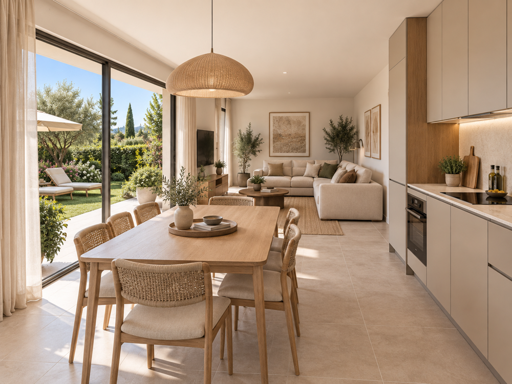 Vente Appartement .VALBONNE : VOTRE T3 AVEC JARDIN AU CŒUR DE LA VERDURE ET AU CALME Valbonne