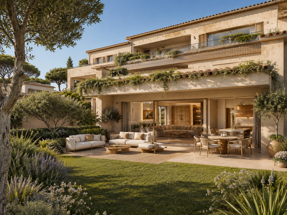 Vente Appartement SUBLIME APPARTEMENT PLEIN SUD, JARDIN XXL & TERRASSES – T4 MAGIQUE St tropez