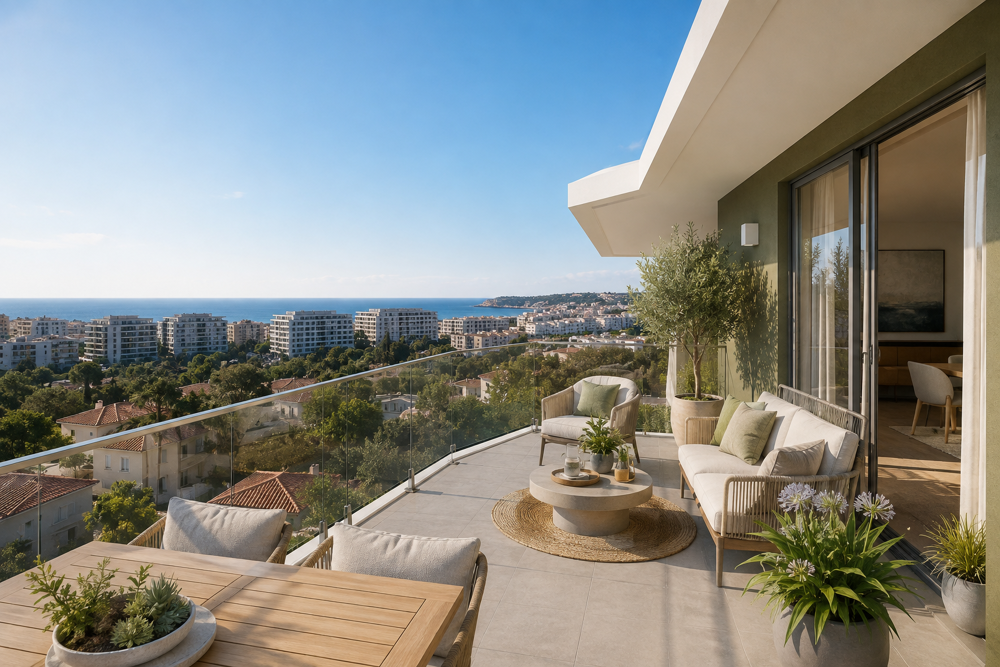 Vente Appartement FRAIS DE NOTAIRE OFFERT ! SPLENDIDE T3  DERNIER ETAGE DE 70M² AVEC 16.50M² DE TERRASSE VUE MER Nice
