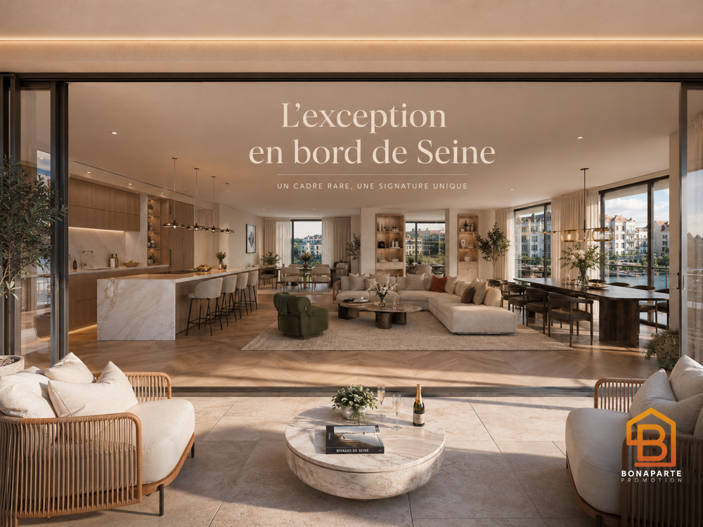 Dernier étage dexception sur la Marina-6 PIECES VUE SEINE.