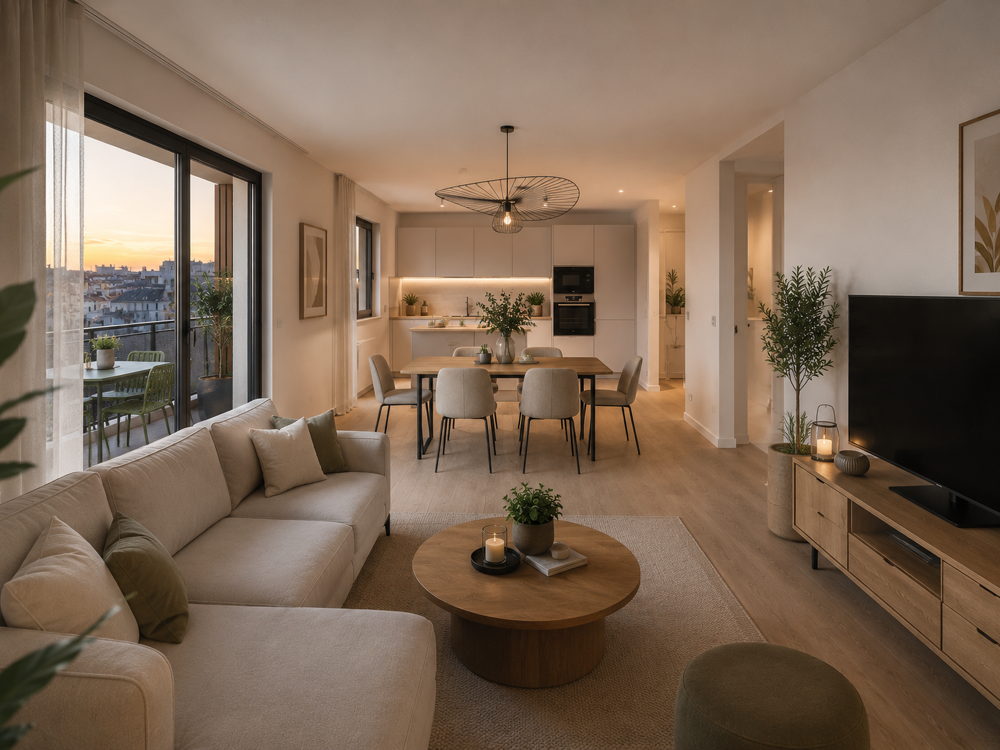Magnifique 3 pièces traversant Est/Ouest avec grande terrasse et vue dégagée !