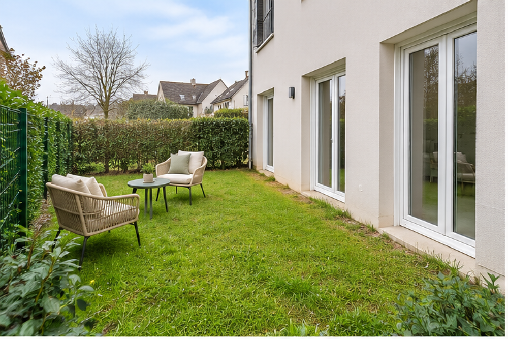 T3 DE 59 M² EN REZ-DE-JARDIN AVEC JARDIN NORD ET 2 PARKINGS