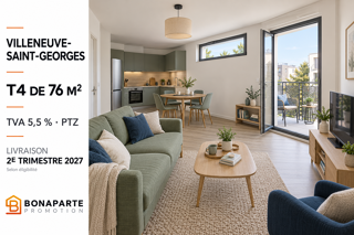 Vente Appartement RETOUR DE LOT – LIVRAISON RAPIDE – TVA 5,5 % + PTZ Villeneuve-saint-georges