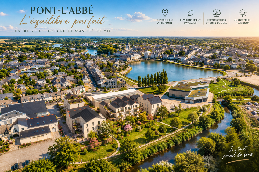 Vente Appartement PONT-L'ABBÉ – T3 NEUF + TERRASSE 6 m² + CUISINE OFFERTE Pont l abbe